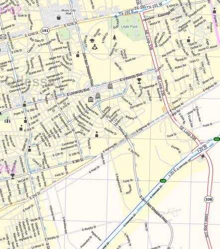 Midland Odessa Wall Map by Map Sherpa