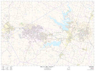 Temple Belton Killeen Wall Map by Map Sherpa