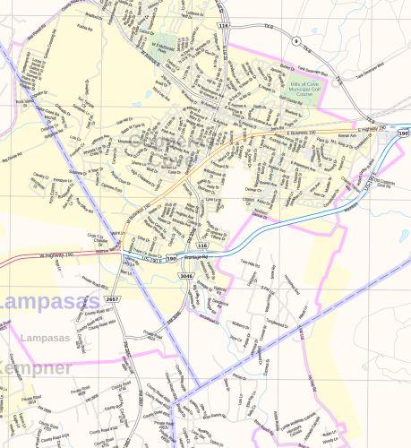 Temple Belton Killeen Wall Map by Map Sherpa