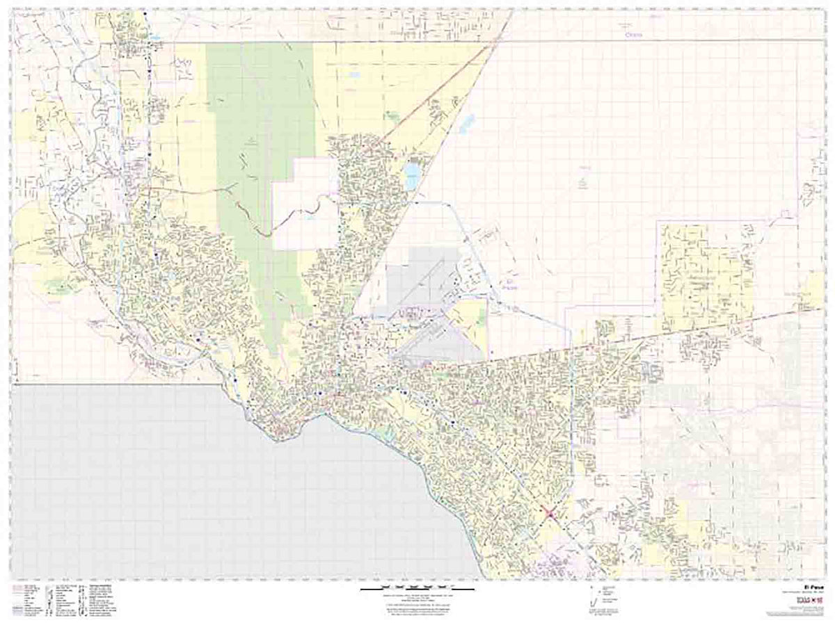 El Paso Wall Map by Map Sherpa