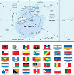 Classic World Wall Map with Flags by Globe Turner