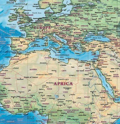 Decorative World Wall Map by Compart Maps