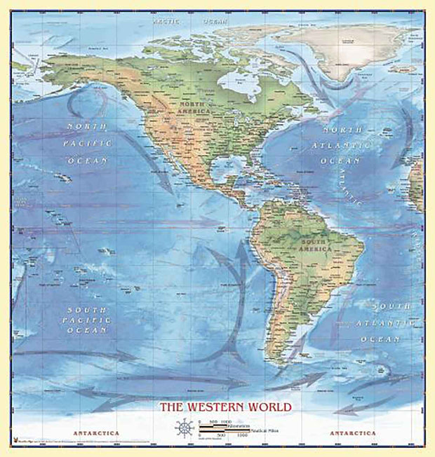 Western Hemisphere Wall Map