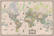World Antique-Look Wall Map by Kappa Map Group