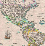 World Antique-Look Wall Map by Kappa Map Group