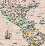 World Antique-Look Wall Map by Kappa Map Group