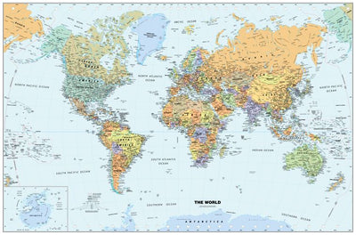 Classic World Wall Map by Globe Turner