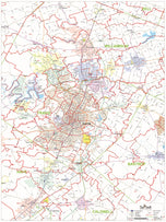 Greater Austin Area Major Arterial Wall Map by True North Publishing