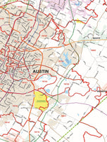 Greater Austin Area Major Arterial Wall Map by True North Publishing