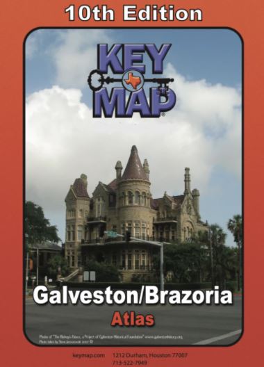 Galveston/Brazoria Area Atlas by Key Maps, Wire-o version