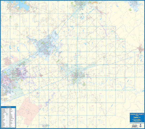 Guadalupe County Wall Map by Mapsco