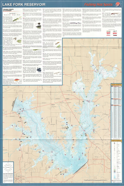 Lake Fork Reservoir fishing map – Texas Map Store