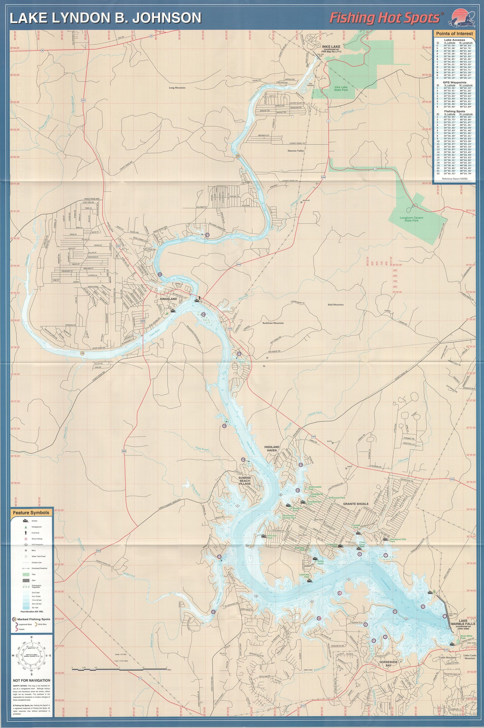 Lakes Lyndon B. Johnnson & Marble Falls by Fishing Hot Spots