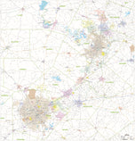 Greater Austin & San Antonio Metro Area Major Arterial Wall Map by True North Publishing