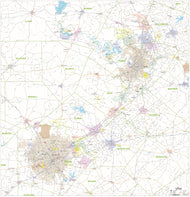 Greater Austin & San Antonio Metro Area Major Arterial Wall Map by True North Publishing