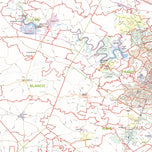 Greater Austin & San Antonio Metro Area Major Arterial Wall Map by True North Publishing