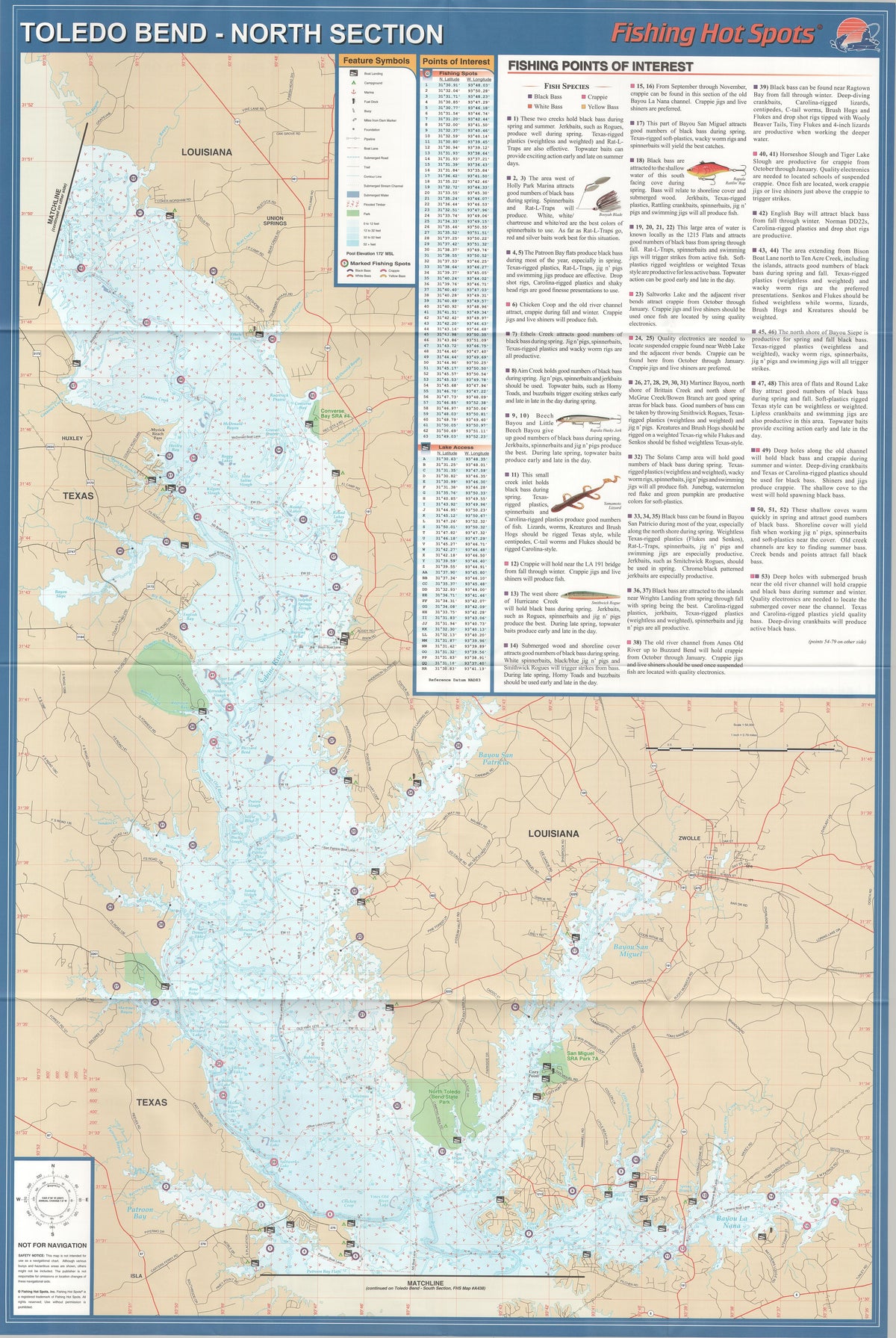 Toledo Bend-North (Patroon Bay to Logansport) by Fishing Hot Spots