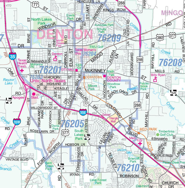 Zipcodemaps Dfw Dallas/Ft. Worth & North Texas Wall Maps – Texas Map Store